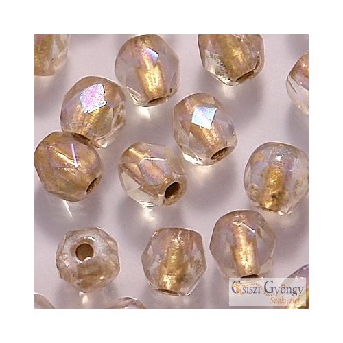 Copper Lined Crystal AB - 40 db - 4 mm csiszolt gyöngy (XCL00030)