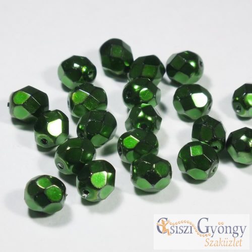 Heavy Metal Emerald - 20 db - 6 mm csiszolt gyöngy