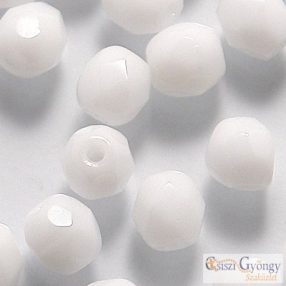 Opaque White - 20 db - 6 mm csiszolt gyöngy (03000)