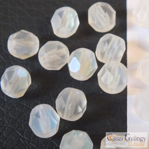 Matte Crystal AB - 20 db - 6 mm csiszolt gyöngy (MX00030)
