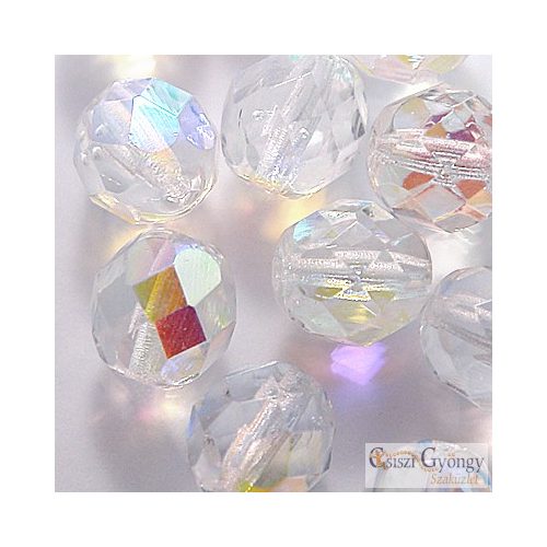 Crystal AB - 10 pcs - 8 mm Fire-polished Beads (SL00030)