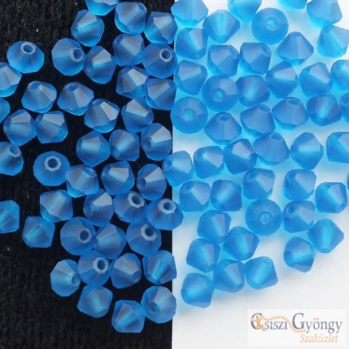 Capri Blue Matt - 1 pcs. - 4 mm Preciosa Bicone Beads