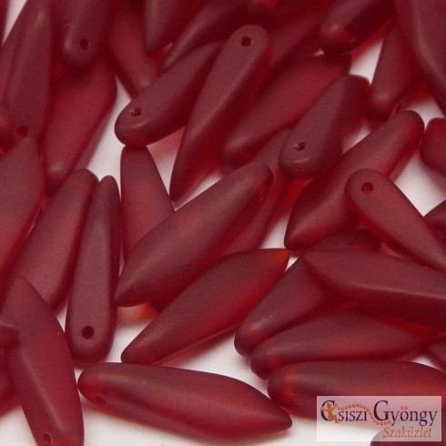 Matte Ruby - 10 db - szirom gyöngy 5x16 mm (M90080)