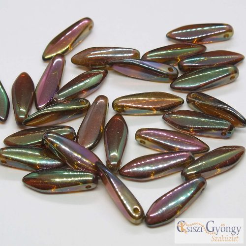 Olivine Full Apricot - 10 db - 5x16 mm szirom (dárda, lándzsa) gyöngy