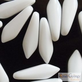 White - 10 db - szirom gyöngy 5x16 mm (03000)