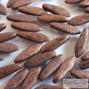 Etched Bronze - 10 db - szirom gyöngy, mérete: 5x16 mm