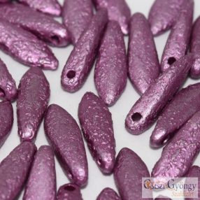 Etched Fuchsia - 10 pc. - Dagger Beads, size: 5x16mm 