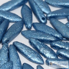 Etched Azur - 10 pcs - Dagger Beads, size: 5x16 mm (29434)
