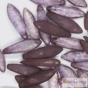   Etched Transp. Luster Amethyst - 10 pc. - Dagger Beads 5x16 mm