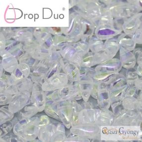 Crystal AB - 20 db - DropDuo gyöngy, 3x6 mm