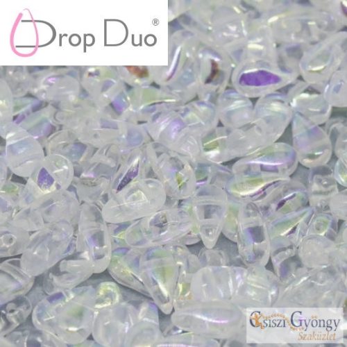 Crystal AB - 20 pcs. - DropDuo beads, 3x6 mm