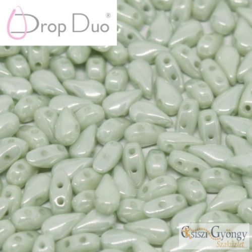 Luster Apple Green - 20 db - DropDuo gyöngy, 3x6 mm