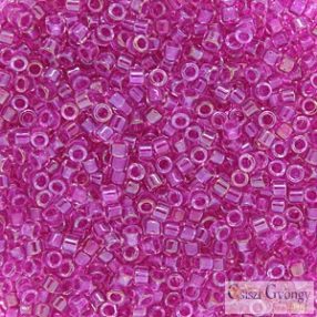 0074 - Lined Lt Fuchsia AB - 5 g - 11/0 delica gyöngy