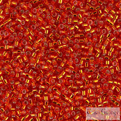 0043 - Silver Lined Red Orange - 5 g - 11/0 Miyuki Delica