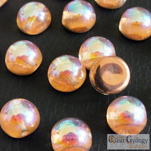Crystal Copper Rainbow - 1 db - Dome gyöngy 10x6 mm