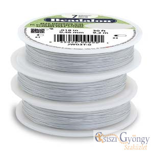 7 szálas Beadalon sodrony, szatén ezüst szín, 0,46 mm szálátmérő, 9,2 méter