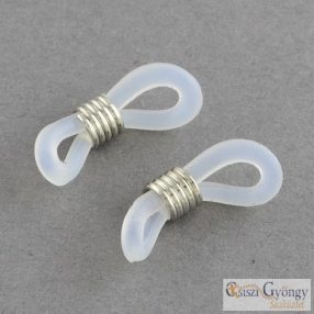 Szemüveg tartó karabíner - 2 db - fehér műanyag, 20 mm