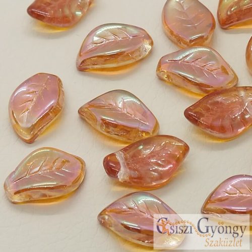 Levél gyöngy 9x14 mm, Apricot Medium - 1 db