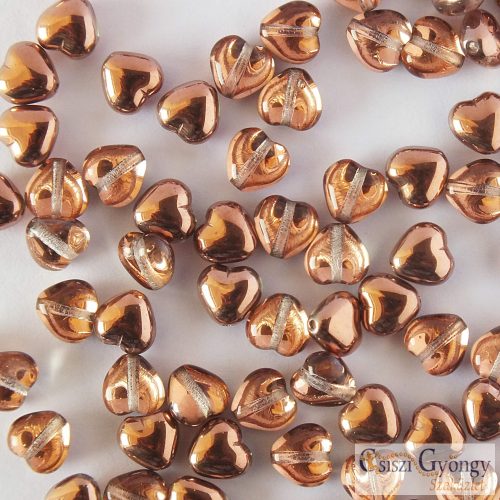 Hearts Capri Gold - 10 pcs - 6 mm 