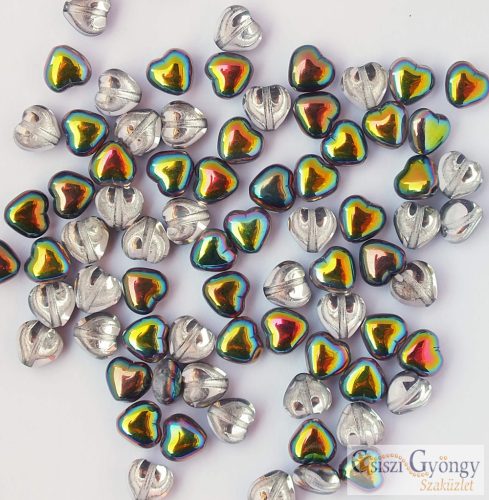 Hearts, Crystal Vitrail - 10 pcs. - 6 mm