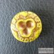 Lime/bronze Vintage Flower- 1 pcs. - Czech glass bead, size: 18 mm
