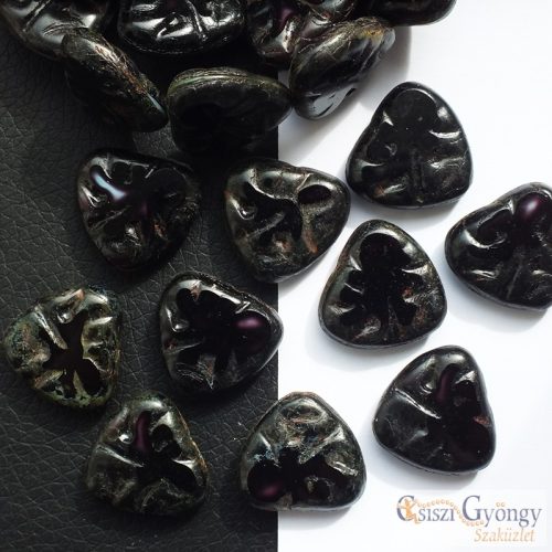 Amethyst Black Triangle - 1 pcs. - 17x18 mm glass bead