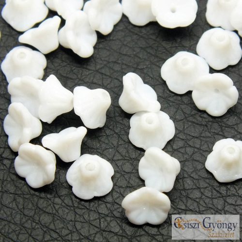 White - 30 pcs. - 7x5 mm Flower Cup Beads