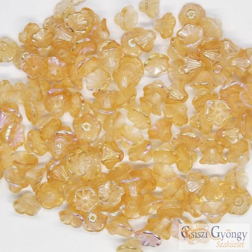 Crystal Yellow Rainbow - 30 pcs. - 5x7 mm Flower Cup Beads