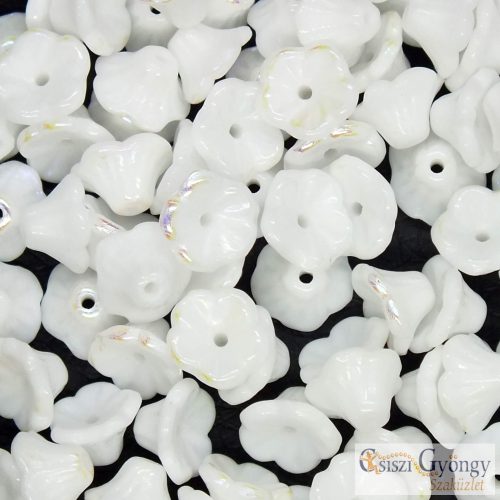White AB - 30 pcs. - 5x7 mm virág alakú gyöngy 