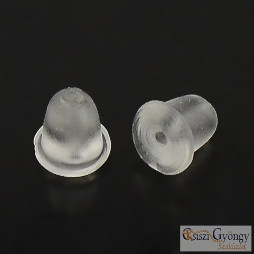 Plastic Earring Earnuts - 50 pc. - Clear plastic size: 4 mm