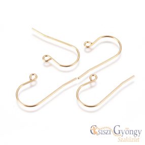 Nemesacél fülbevaló akasztó, arany színű - 2 pár