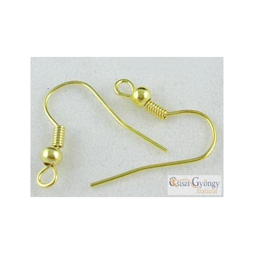 Fülbevaló akasztó - 10 db (5 pár) - arany színű, mérete: 18mm (Nickel mentes)
