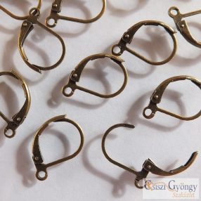 Kapcsos fülbevaló alap, 5 pár, réz színű