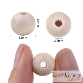 Natúr fa gyöngy, 12 mm