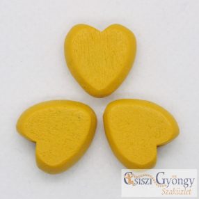 Fa szív, sárga, 15x15 mm