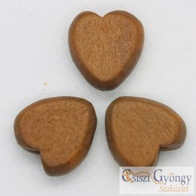 Fa szív, őzbarna, 15x15 mm