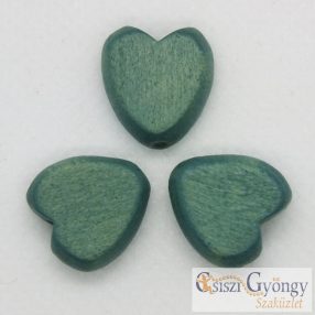 Fa szív, türkiz, 15x15 mm