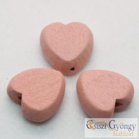 Fa szív, rózsaszín, 15x15 mm