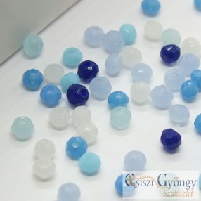 Csiszolt fánk gyöngy 1 csomag (kb.190 db) - Kék Mix