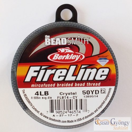 FireLine Crystal  - 1 tekercs - 4 LB, átmérő: 0,12 mm, kb. 45.7 méter
