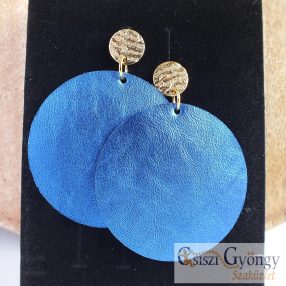 Kék bőr fülbevaló - 5 cm
