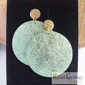 Almazöld bőr fülbevaló - 5 cm