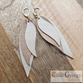Bézs-bronz Fisolya fülbevaló
