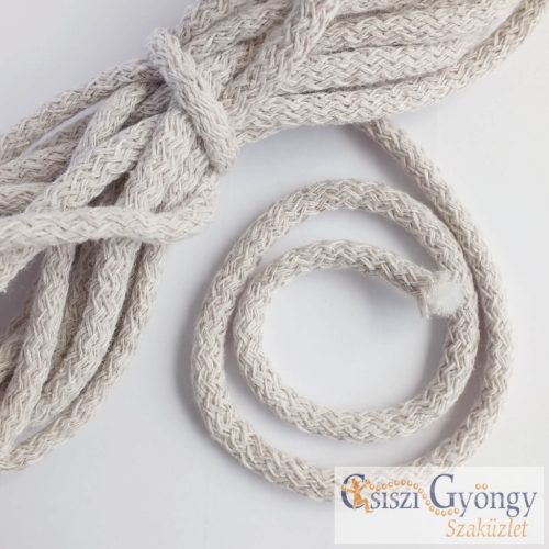 Bélelt pamutfonal, 5 mm szálátmérő, tejeskávé színű - méterre kapható