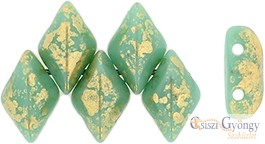 Gold Splash Op. Turquoise - 5 g - Gemduo gyöngy 8x5 mm