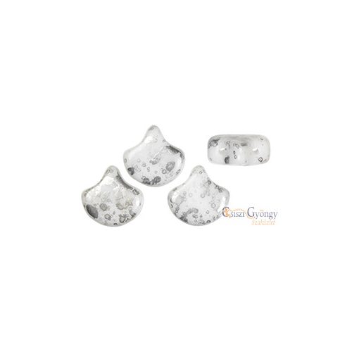 Silver Splash White - 10 db - Ginkgo Leaf 7.5x7.5 mm (S23C03000)