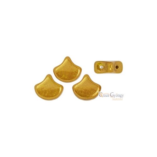 Luster Metallic Lemon - 10 pcs. - Ginkgo Leaf Beads 7.5x7.5mm (LK83120)
