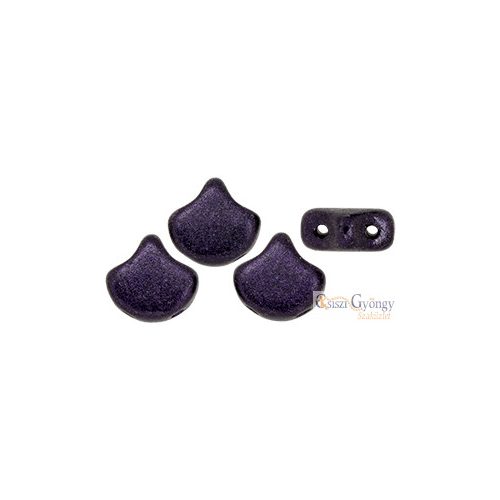 Metallic Suede Dark Purple - 10 Stk. - Ginkgo Leaf Beads 7.5x7.5