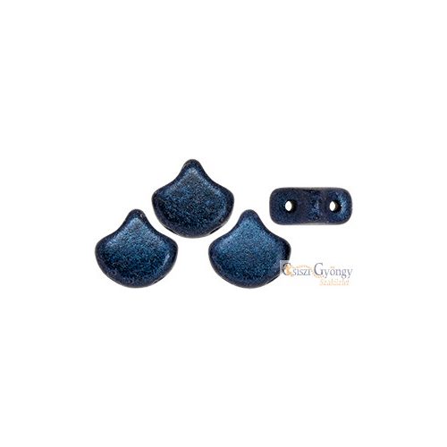 Metallic Suede Dark Blue - 10 db - Ginkgo Leaf gyöngy 7.5x7.5 mm