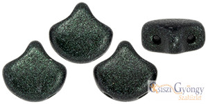 Metallic Suede Dark Green - 10 pcs - Ginkgo Leaf Beads 7.5x7.5 mm